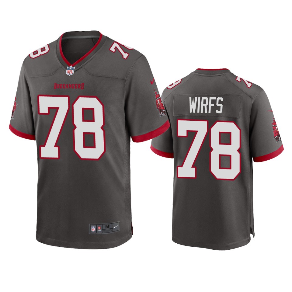 Men Nike Tampa Bay Buccaneers 78 Tristan Wirfs Pewter 2020 NFL Draft Alternate Game Jersey